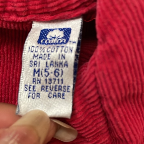 Girls Red Corduroy Dress Size 5/6 Medium - Picture 5 of 7
